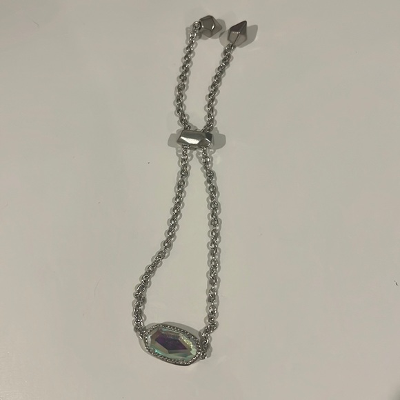 Elaina Adjustable Chain Bracelet Silver in Red